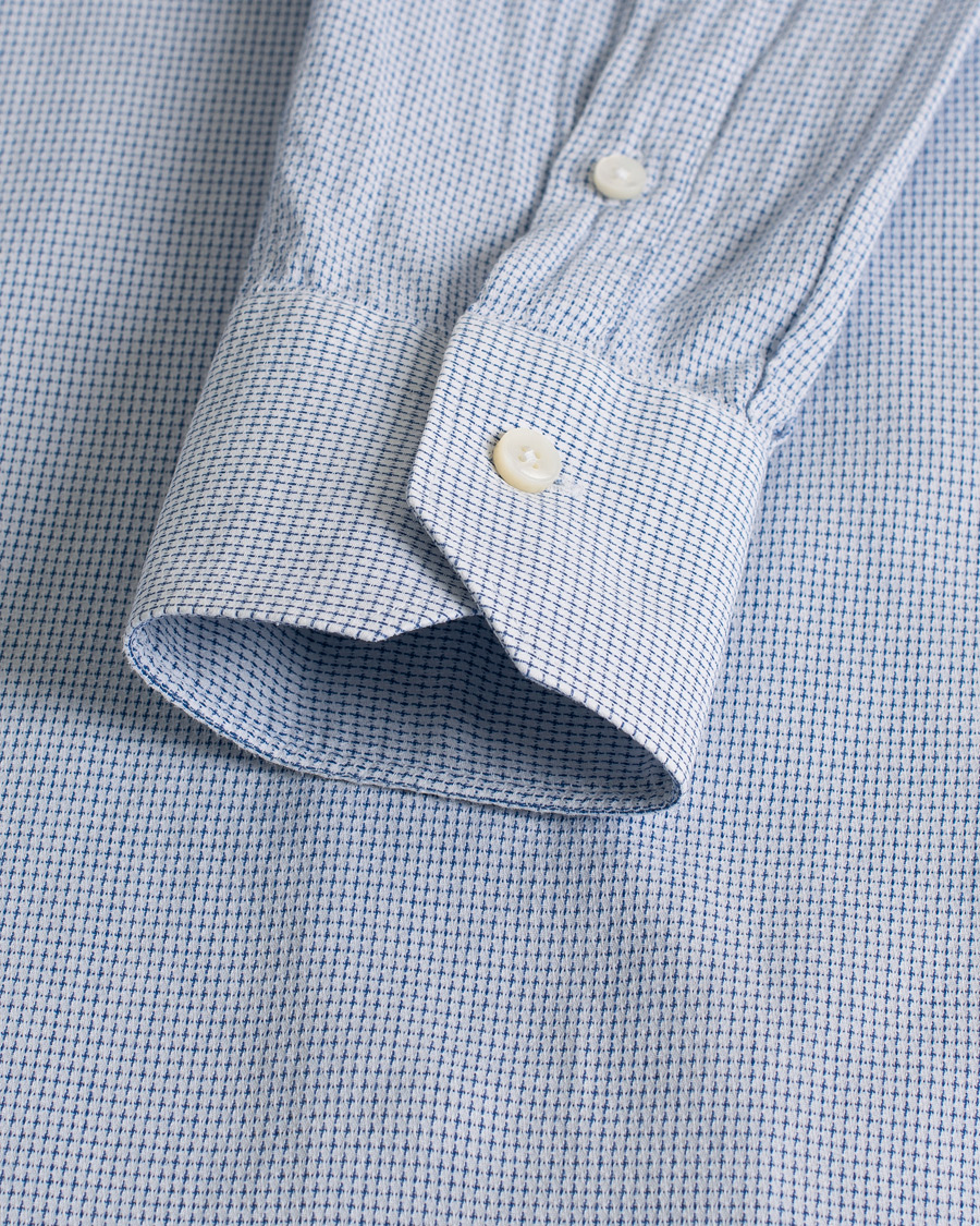Hombres | Camisas | Pre-owned | Ermenegildo Zegna Slim Fit Cotton Blend Shirt Light Blue Check 38 - S