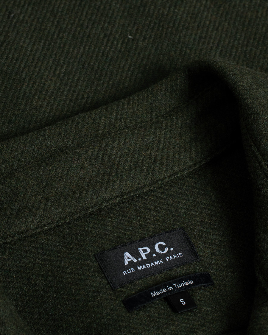 Hombres | Camisas | Pre-owned | A.P.C. Basile Wool Shirt Jacket Olive