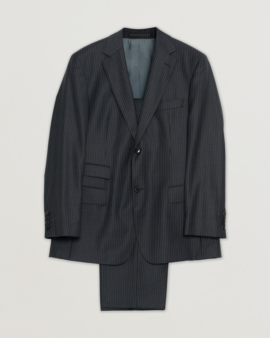 Hombres | Blazers | Pre-owned | Boss Pinstripe Wool Suit Navy 52