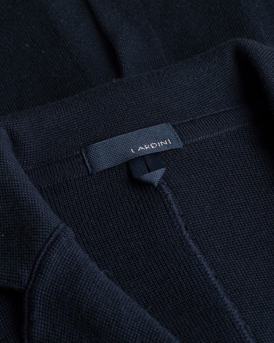 Hombres | Blazers | Pre-owned | Lardini Knitted Wool Blazer Navy S