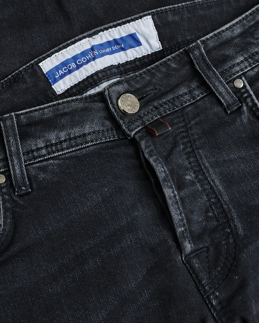 Hombres | Jacob Cohën Nick 622 Slim Fit Stretch Jeans Black Dark Stone | Pre-owned | Jacob Cohën Nick 622 Slim Fit Stretch Jeans Black Dark Stone