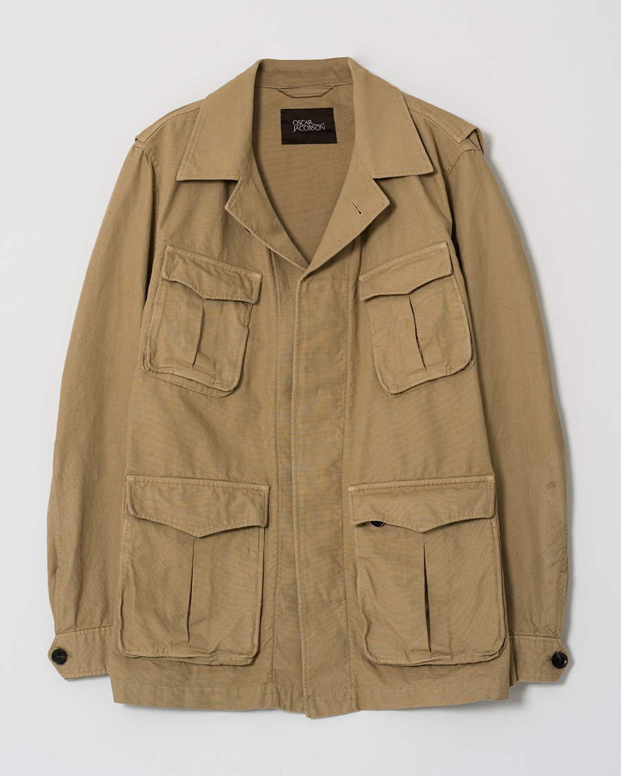 Hombres | Abrigos y chaquetas | Pre-owned | Oscar Jacobson Wester Cotton Field Jacket Beige 54