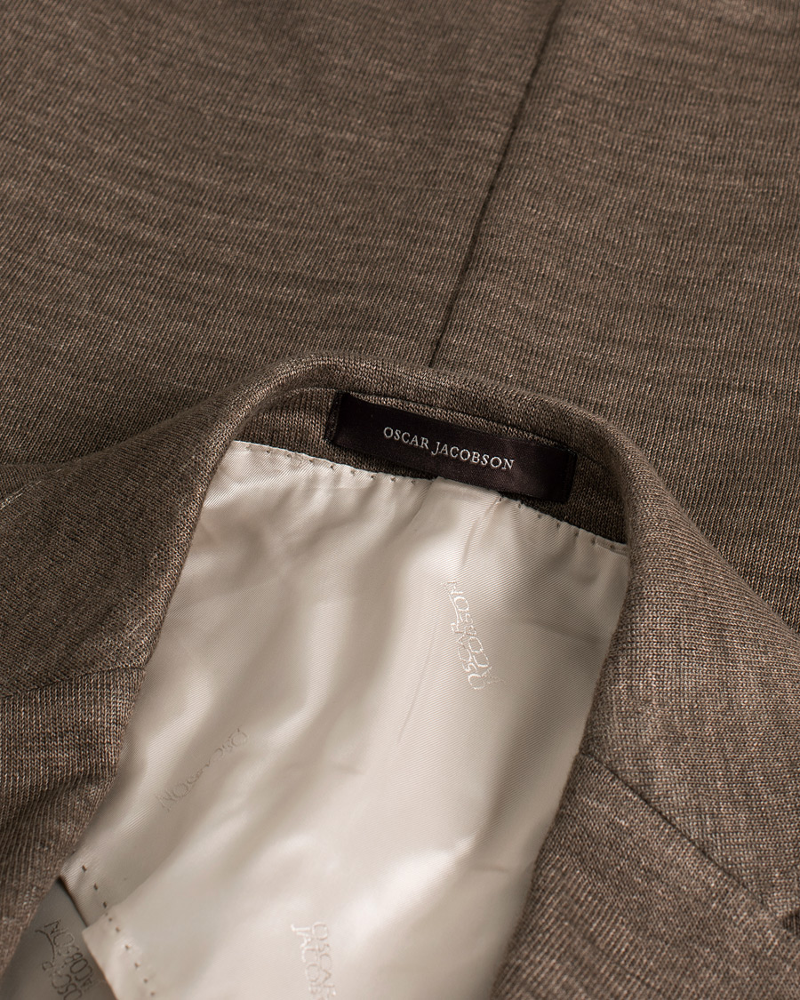 Hombres | Blazers | Pre-owned | Oscar Jacobson Egel Patch Linen Blazer Brown 50