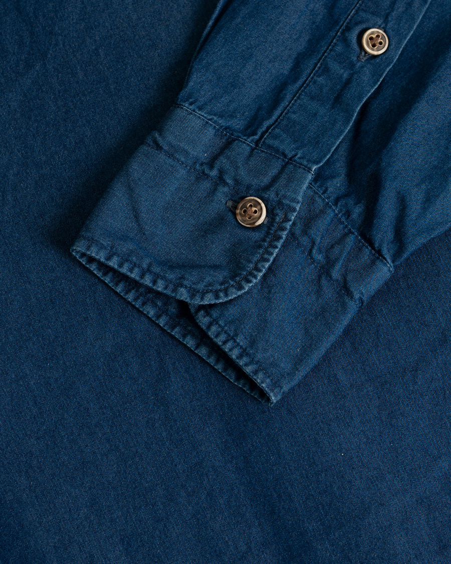 Hombres | Camisas | Pre-owned | Barba Napoli Dandylife Denim Slim Fit Shirt Dark Blue 41 - L