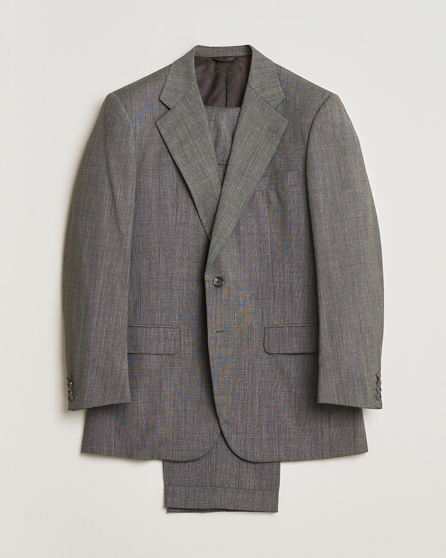 Hombres | Burberry Vintage Wool Suit Grey Melange 50 | Pre-owned | Burberry Vintage Wool Suit Grey Melange 50