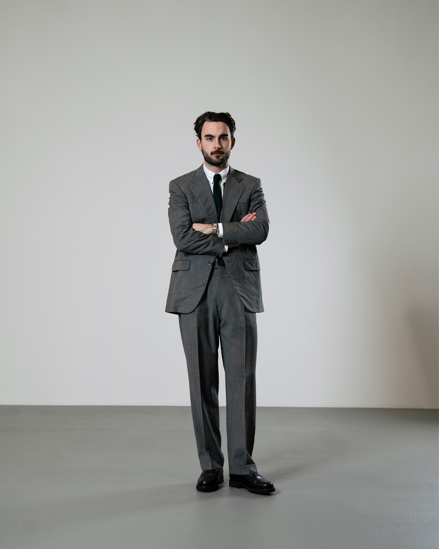 Hombres | Burberry Vintage Wool Suit Grey Melange 50 | Pre-owned | Burberry Vintage Wool Suit Grey Melange 50