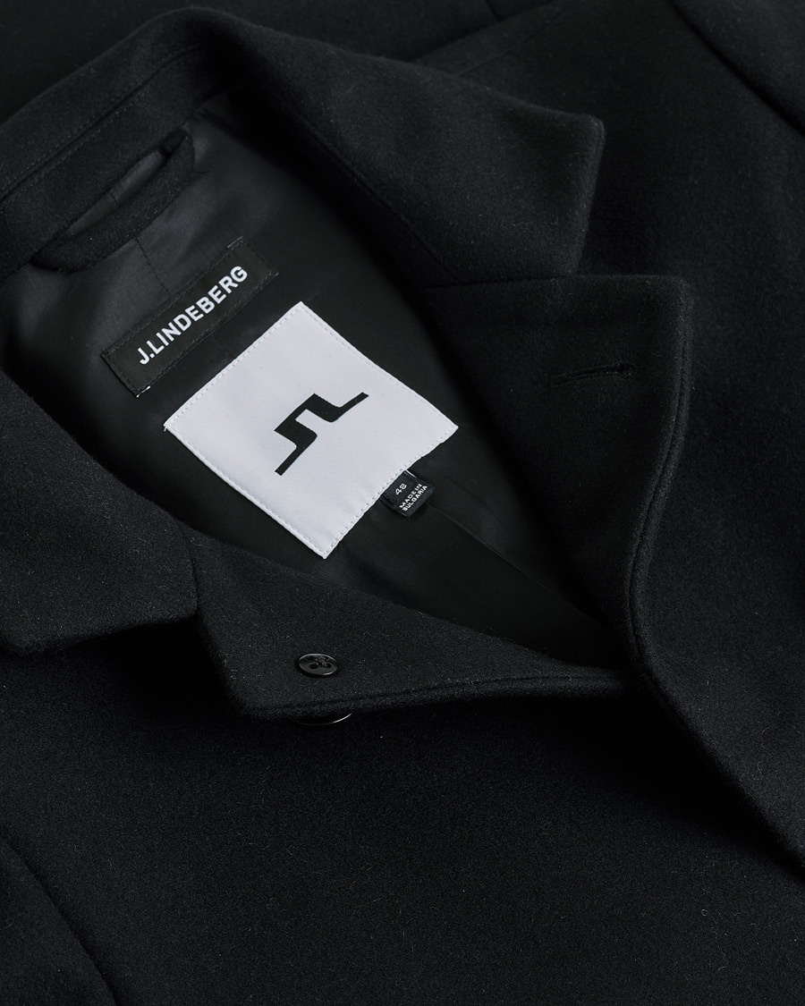 Hombres | Pre-owned Chaquetas | Pre-owned | J.Lindeberg Holger Compact Melton Wool Coat Black 48