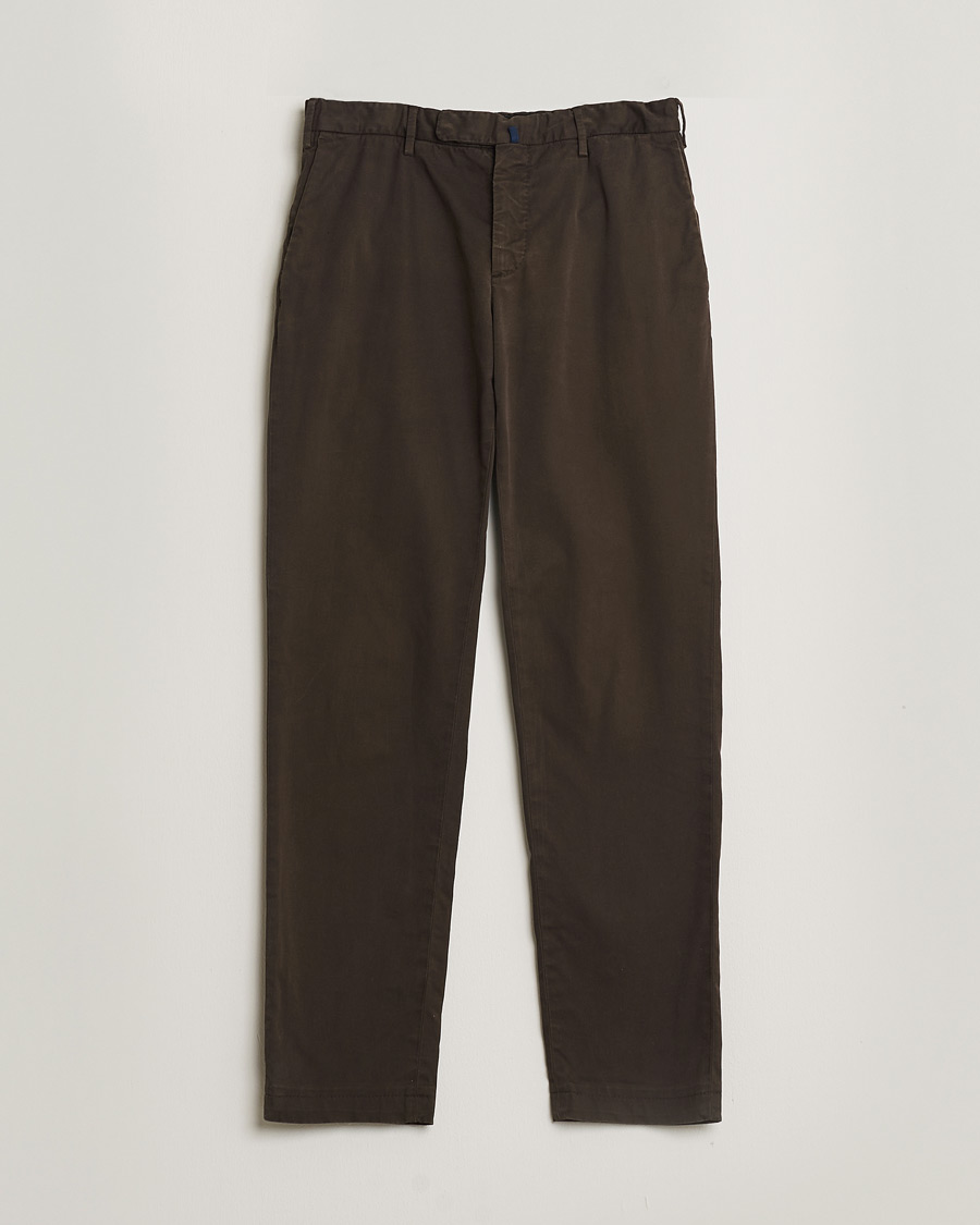 Hombres | Pre-owned Pantalones | Pre-owned | Incotex Slim Fit Cotton Stretch Chinos Dark Brown 48