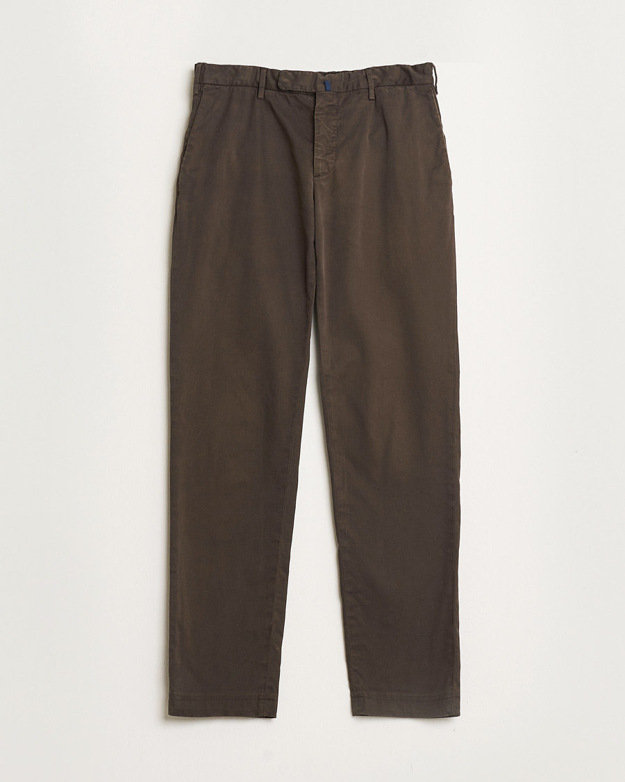 Hombres | Pre-owned Pantalones | Pre-owned | Incotex Slim Fit Cotton Stretch Chinos Dark Brown 48
