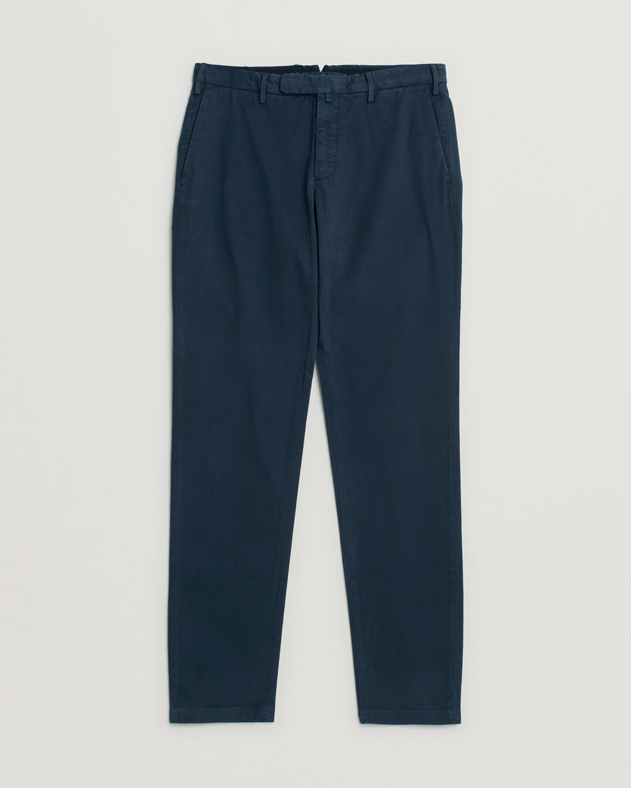 Hombres | Pantalones | Pre-owned | Incotex Slim Fit Cotton Stretch Chinos Navy