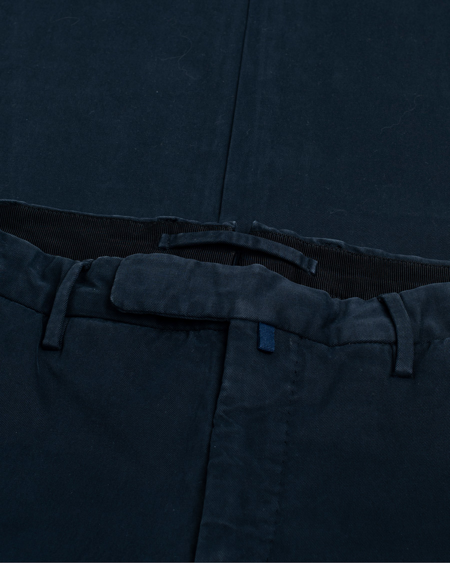 Hombres | Pantalones | Pre-owned | Incotex Slim Fit Cotton Stretch Chinos Navy