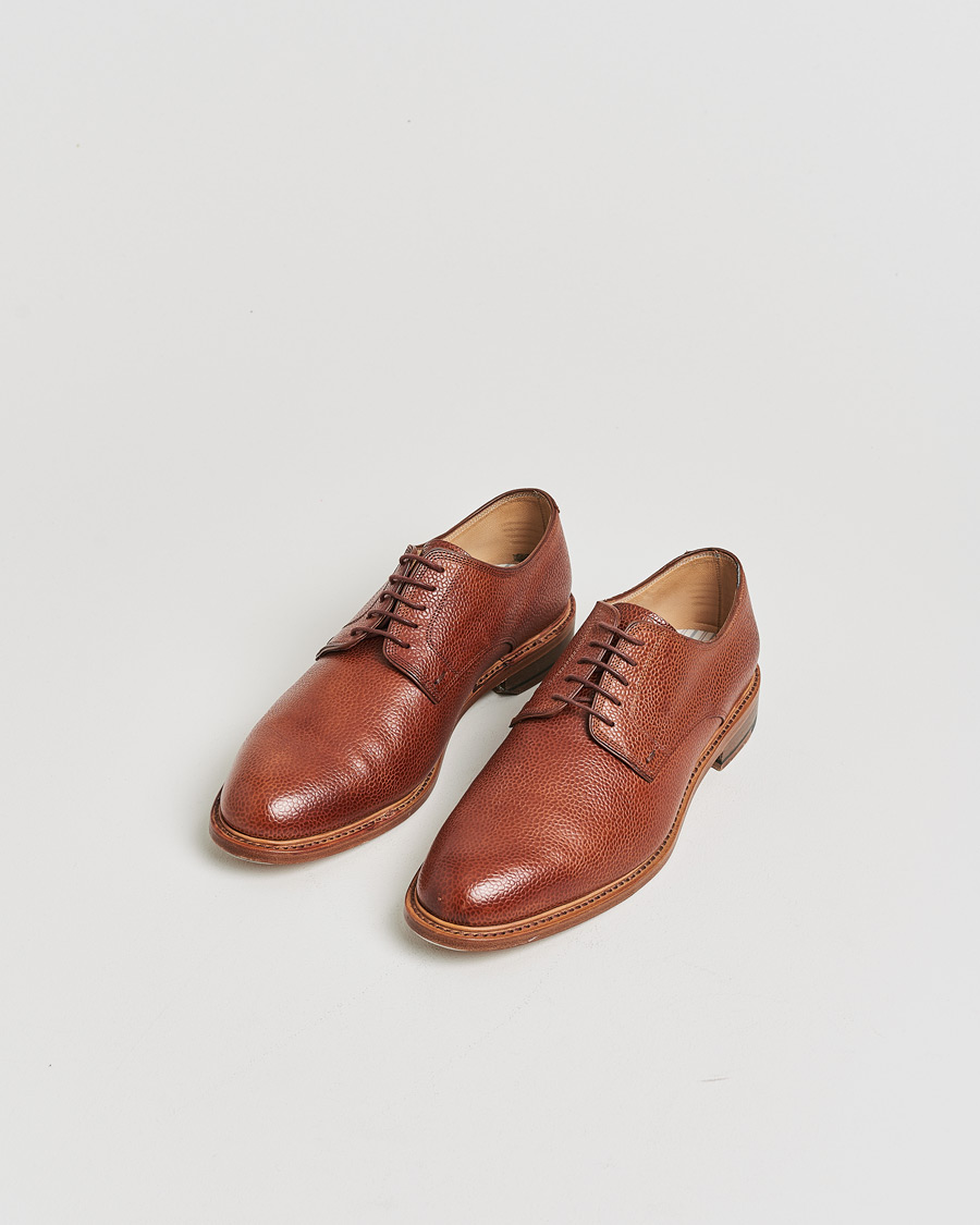 Hombres | Pre-owned Zapatos cosidos a mano | Pre-owned | Paraboot Grained Leather Derby Brown UK7,5 - EU41,5