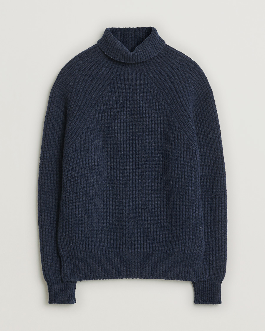 Hombres | Jerséis y prendas de punto | Pre-owned | Inis Meáin Wool/Cashmere Boatbuilder Turtleneck Navy