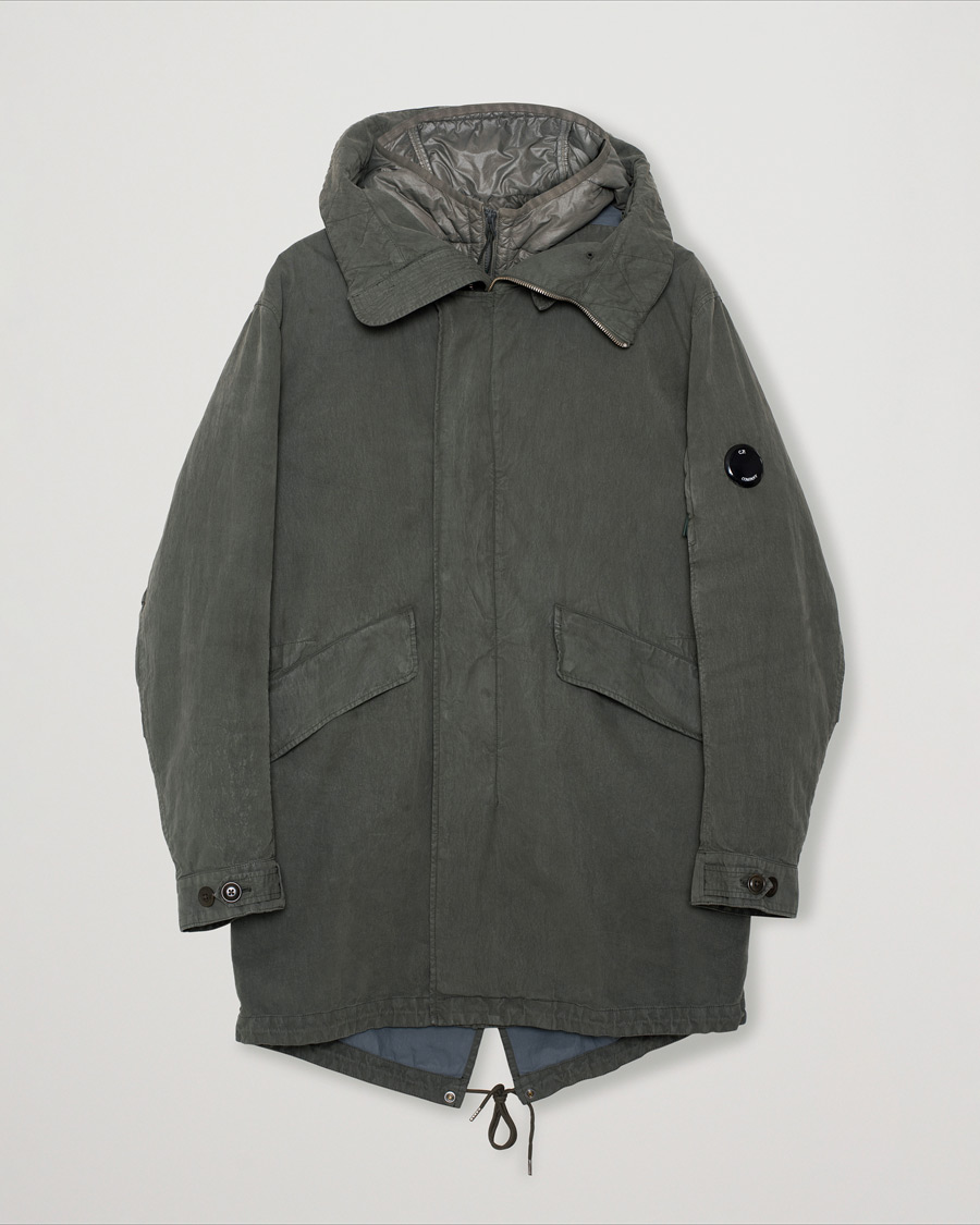 Hombres | Abrigos y chaquetas | Pre-owned | C.P. Company 50 Fili Garment Dyed Cotton/Nylon 2 in 1 Parka Green