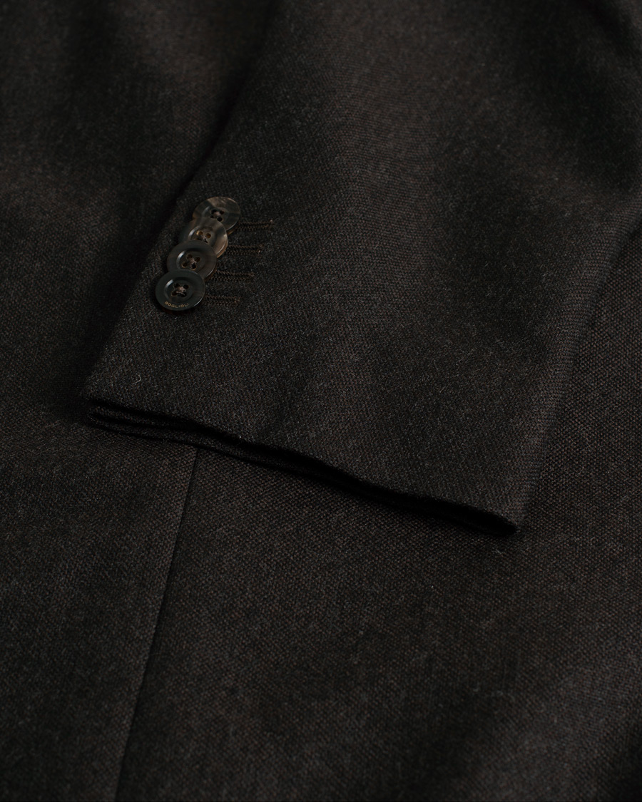 Hombres | Blazers | Pre-owned | Boglioli K Jacket Wool Hopsack Blazer Dark Brown