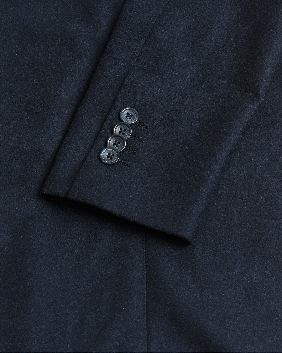 Hombres | Pre-owned Blazers | Pre-owned | Rose & Born Flannel Double Breasted Blazer Navy 48