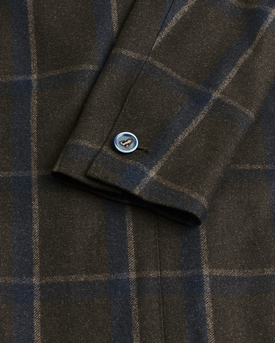 Hombres | Pre-owned Blazers | Pre-owned | Gabo Napoli Checked Double Breasted Blazer Brown 48