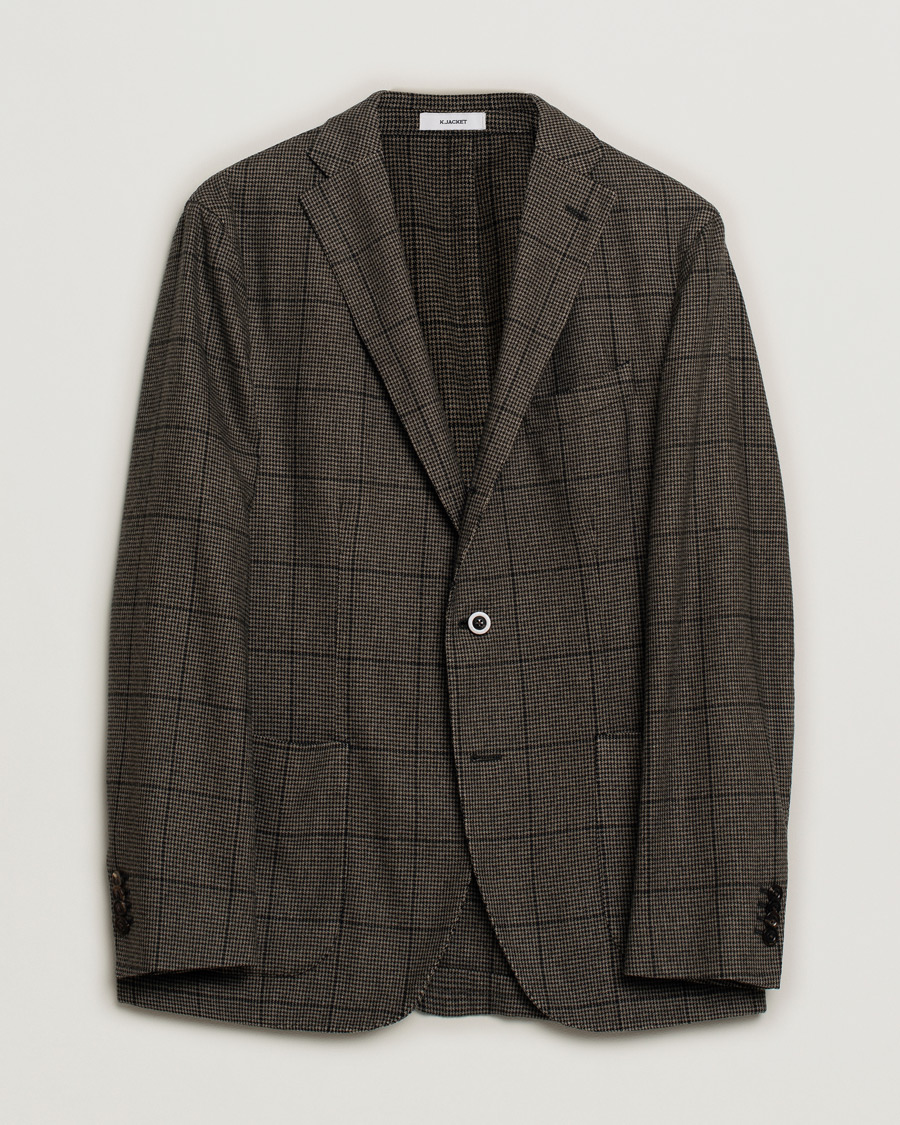 Hombres | Blazers | Pre-owned | Boglioli K Jacket Wool Check Blazer Brown