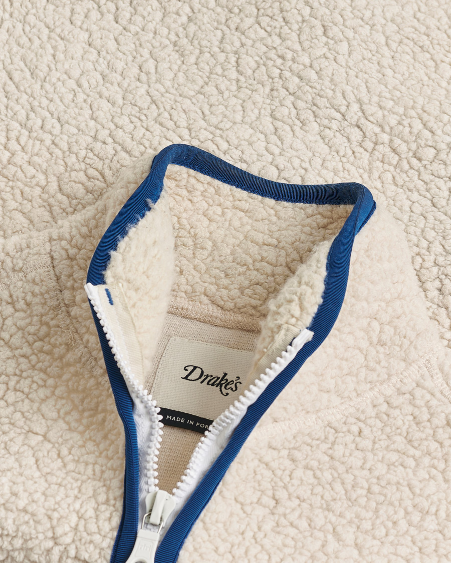 Hombres | Pre-owned Chaquetas | Pre-owned | Drake's Zip Through Fleece Vest Ecru S