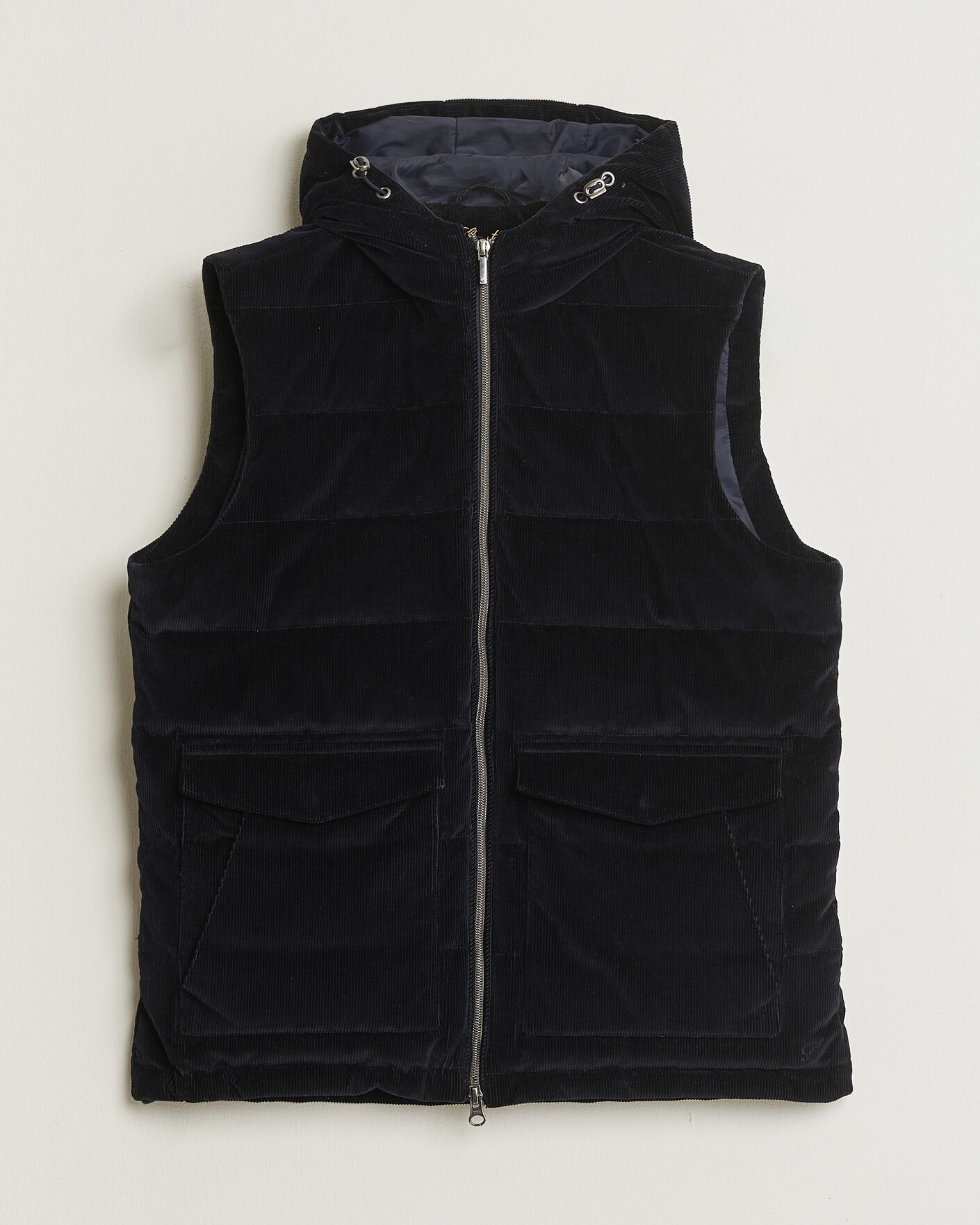 Hombres | Pre-owned Chaquetas | Pre-owned | Stenströms Hooded Corduroy Vest Navy M