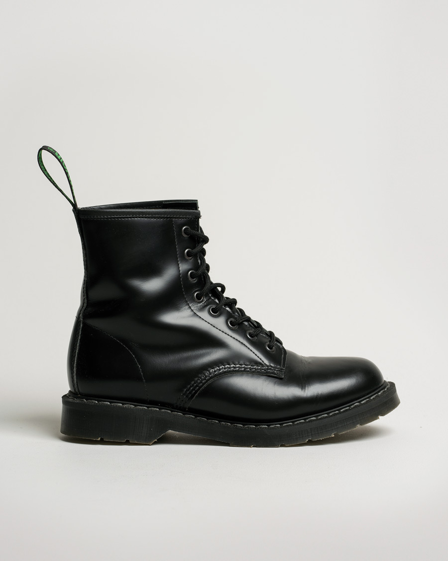 Hombres | Solovair 8 Eye Derby Boot Black Shine | Pre-owned | Solovair 8 Eye Derby Boot Black Shine