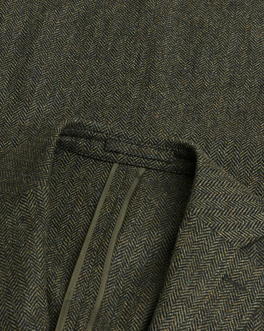 Hombres | Pre-owned Blazers | Pre-owned | L.B.M. 1911 Herringbone Wool Blazer Green 52