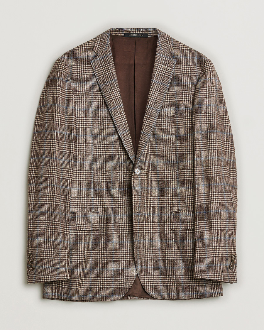 Hombres | Pre-owned Blazers | Pre-owned | Corneliani Check Wool Blazer Brown 52