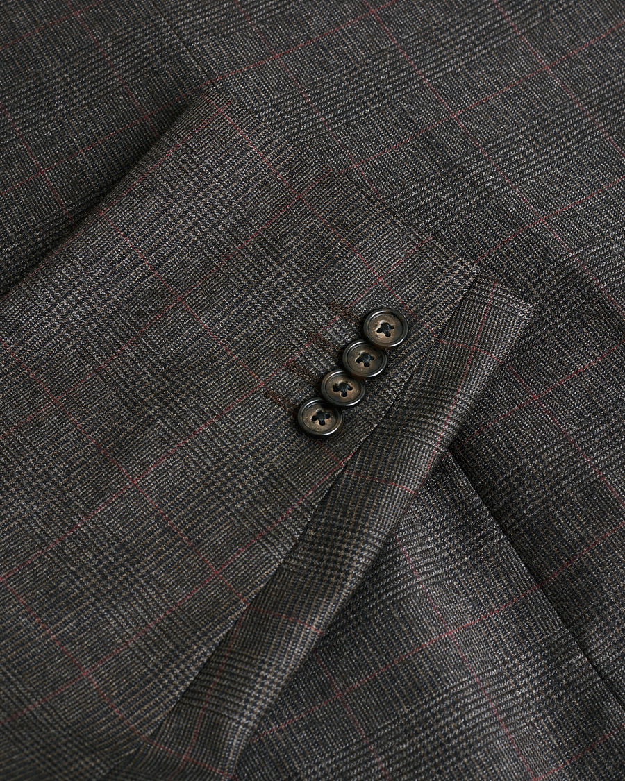 Hombres | Pre-owned Blazers | Pre-owned | Corneliani Check Wool Blazer Brown 50