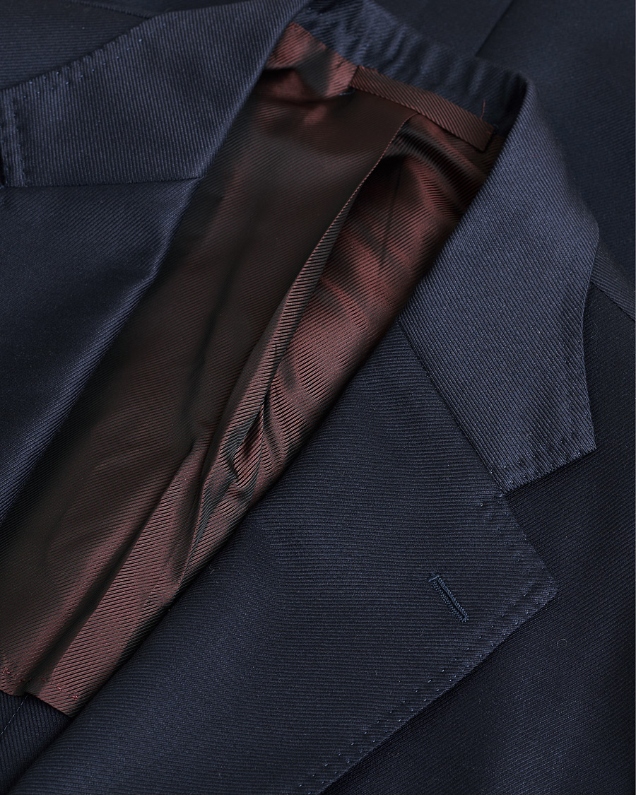 Hombres | Pre-owned Blazers | Pre-owned | De Petrillo Mohair Blend Blazer Navy 52