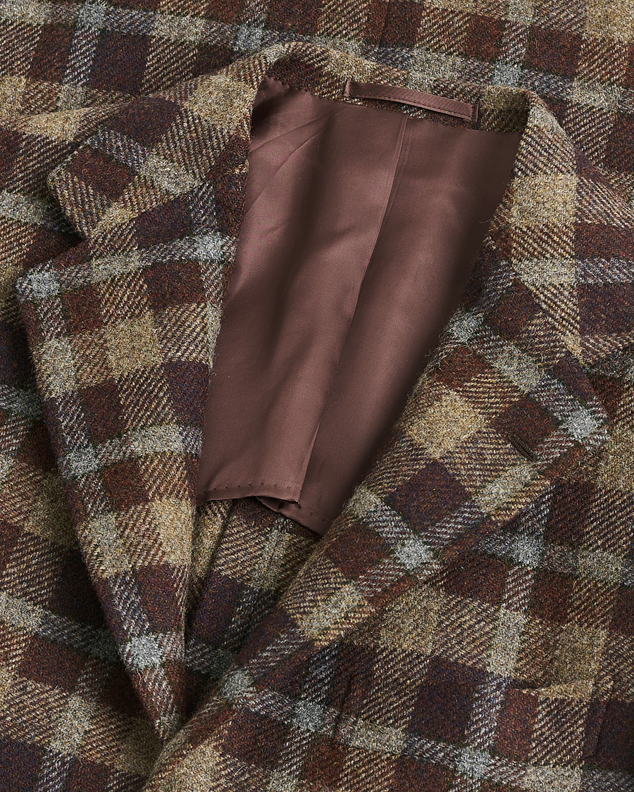 Hombres | Pre-owned Blazers | Pre-owned | Ring Jacket Checked Wool Blazer Brown 50