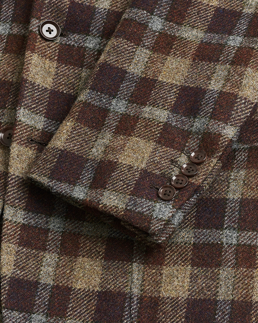 Hombres | Pre-owned Blazers | Pre-owned | Ring Jacket Checked Wool Blazer Brown 50