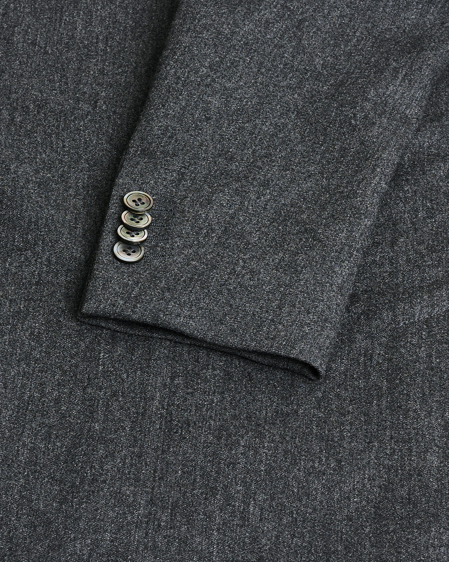 Hombres | Oscar Jacobson Epic Wool Flannel Blazer Grey Melange 46 | Pre-owned | Oscar Jacobson Epic Wool Flannel Blazer Grey Melange 46