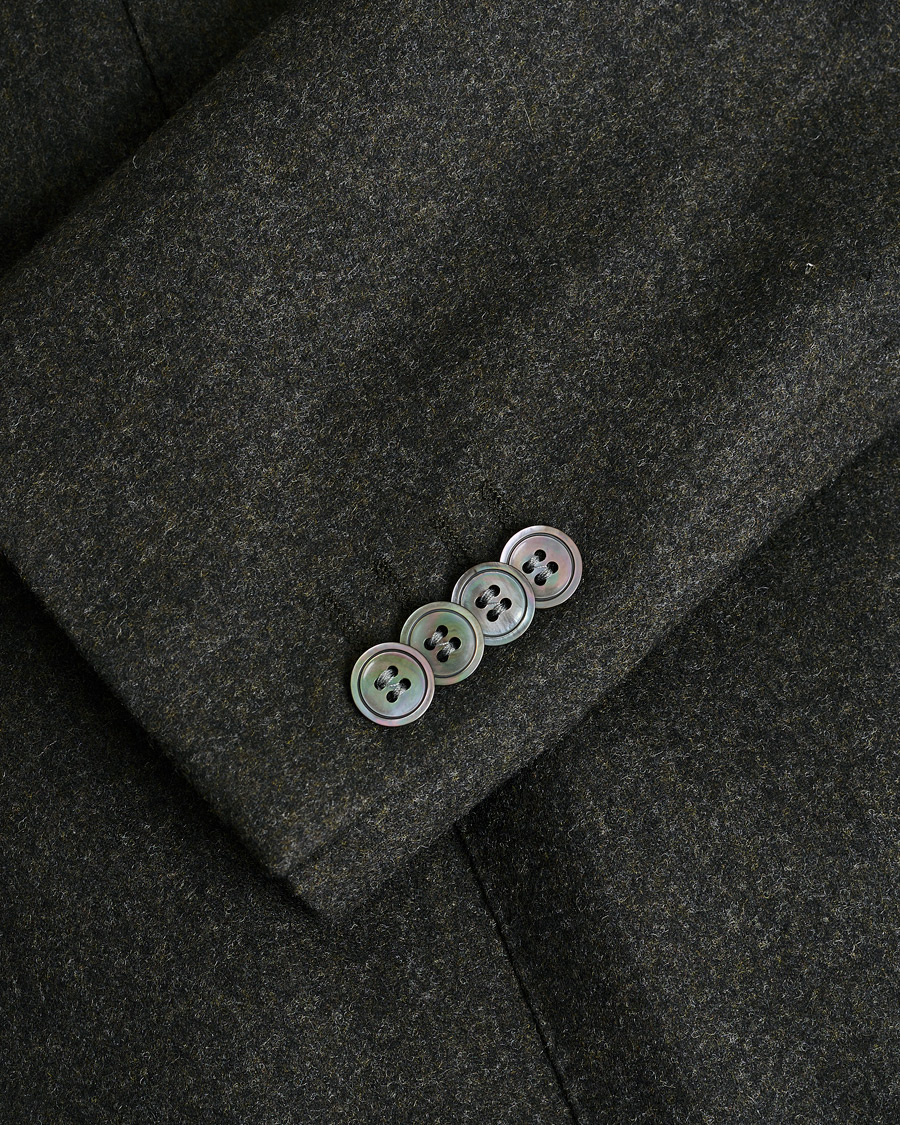 Hombres | Pre-owned Blazers | Pre-owned | Oscar Jacobson Edgar Wool Flannel Blazer Brown 44