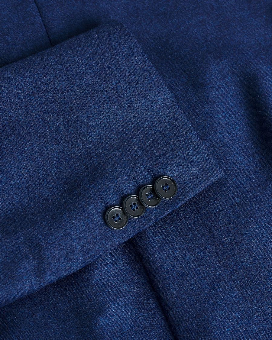 Hombres | Pre-owned Blazers | Pre-owned | Oscar Jacobson Einar Cashmere Flannel Blazer Blue 44