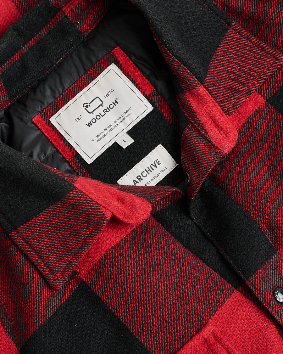 Hombres | Pre-owned Chaquetas | Pre-owned | Woolrich Alaskan Wool Padded Overshirt Red Buffalo L
