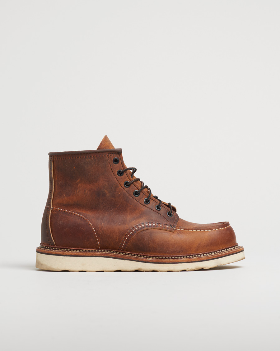 Hombres | Red Wing Shoes Moc Toe Boot Copper Rough/Tough Leather | Pre-owned | Red Wing Shoes Moc Toe Boot Copper Rough/Tough Leather