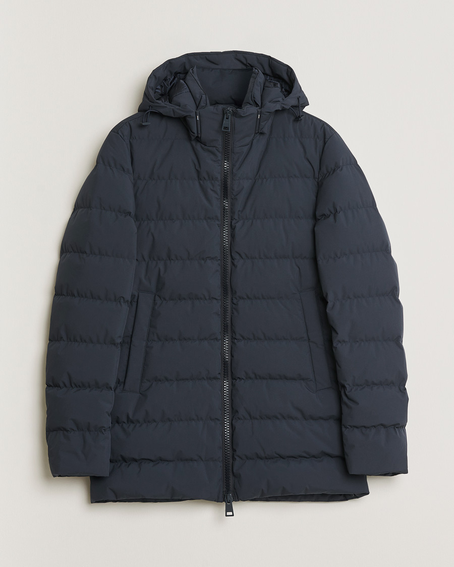 Hombres | Pre-owned Chaquetas | Pre-owned | Herno Water Repellent Half Long Parka Navy 46
