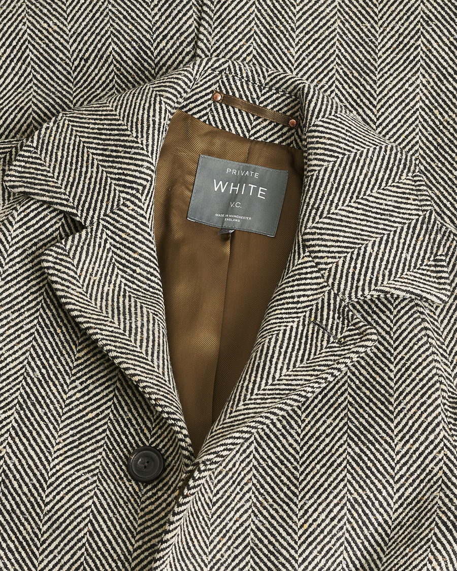Hombres | Pre-owned Chaquetas | Pre-owned | Private White V.C. Raglan Wool Coat Black & Cream 2 - XS