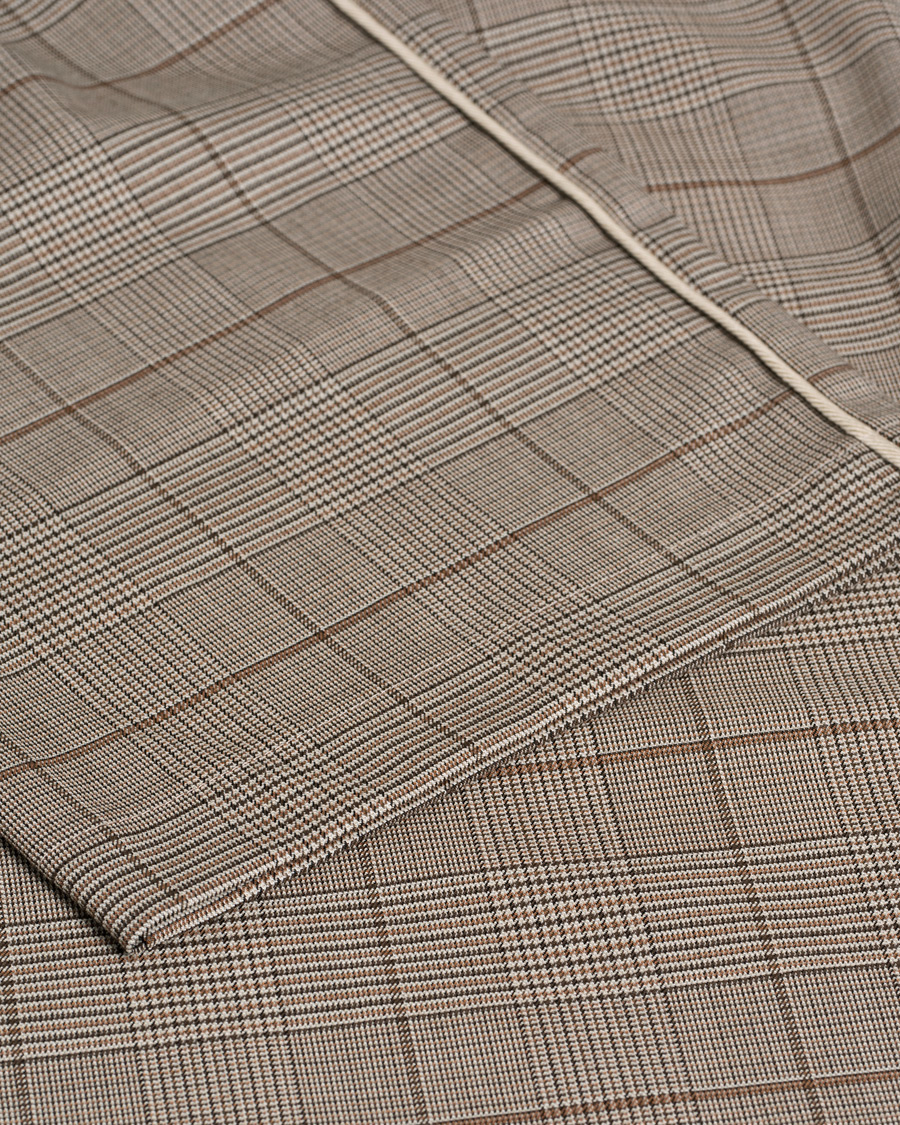 Hombres | Pantalones | Pre-owned | Drôle de Monsieur Wool Drawstring Trousers Brown Check