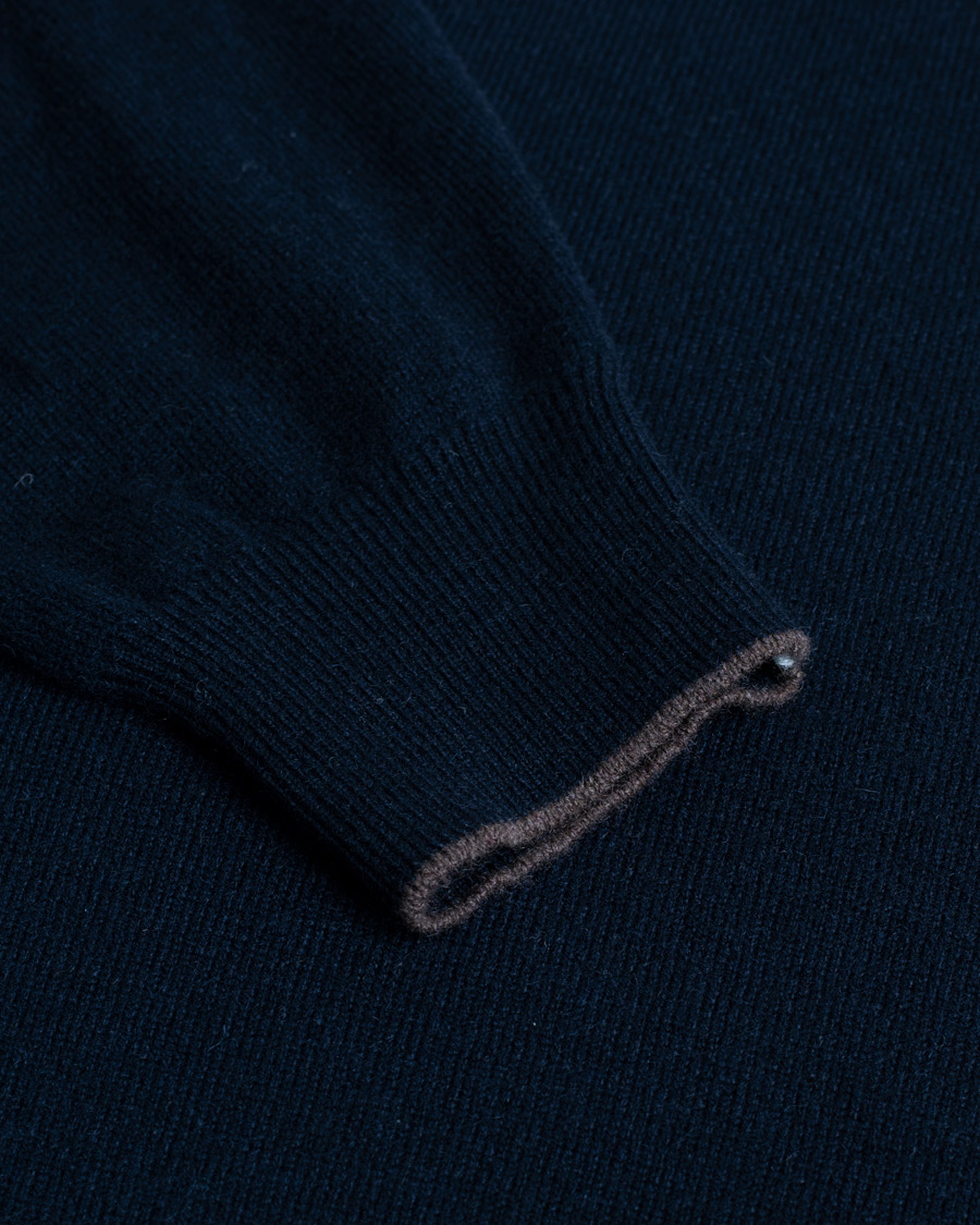 Hombres | Jerséis y prendas de punto | Pre-owned | Fioroni Cashmere V Neck Sweater Navy 48