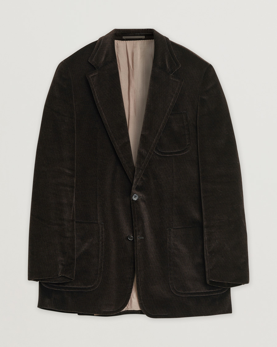 Hombres | BOSS Velvet Blazer Brown 50 | Pre-owned | BOSS Velvet Blazer Brown 50