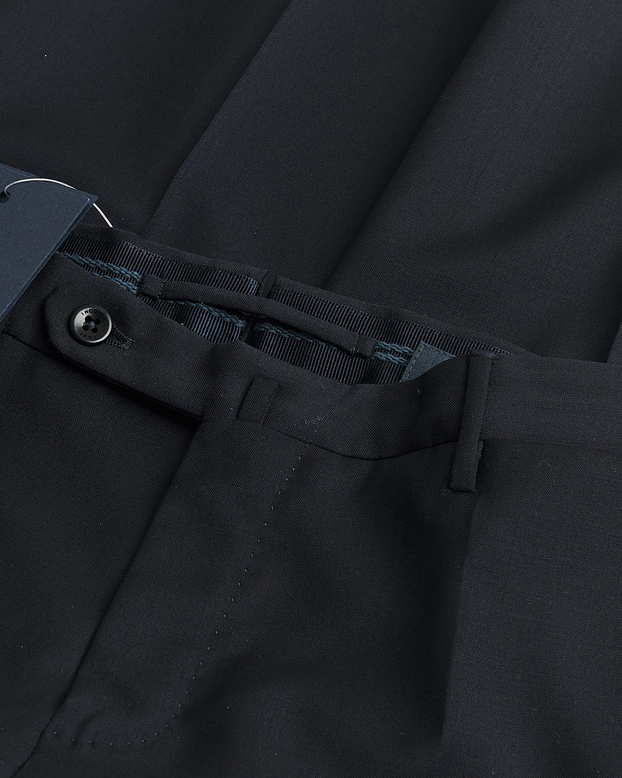 Hombres | Incotex Slim Fit Tropical Wool Trousers Navy 48 | Pre-owned | Incotex Slim Fit Tropical Wool Trousers Navy 48