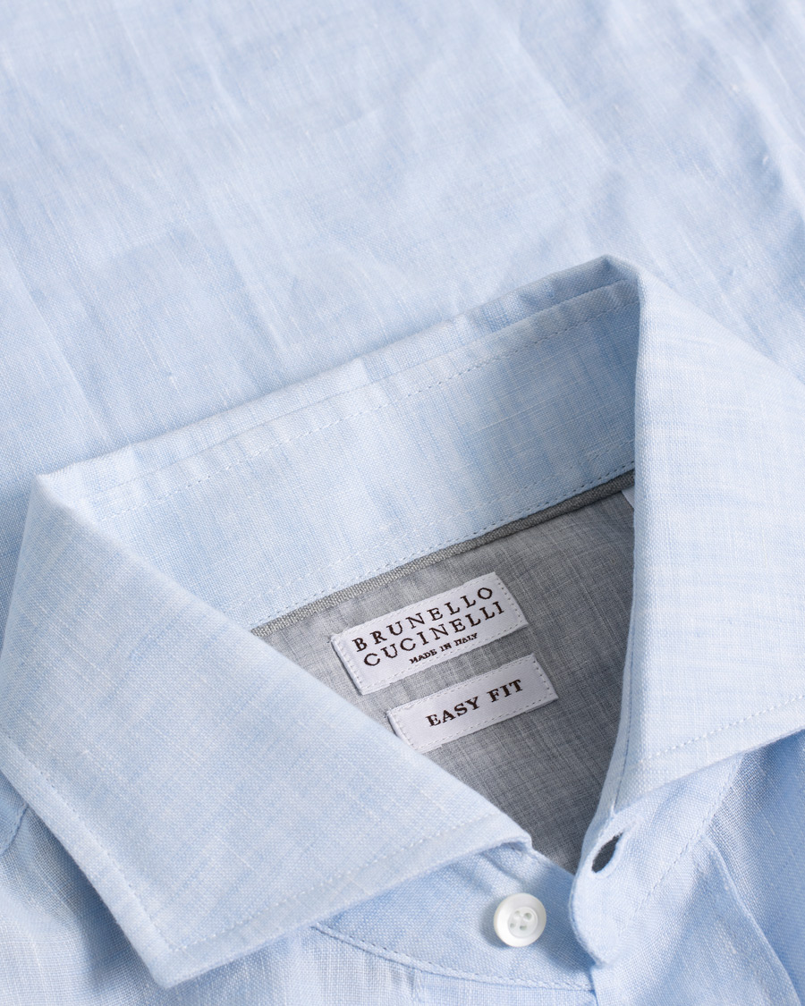 Hombres | Camisas | Pre-owned | Brunello Cucinelli Linen Shirt Blue M