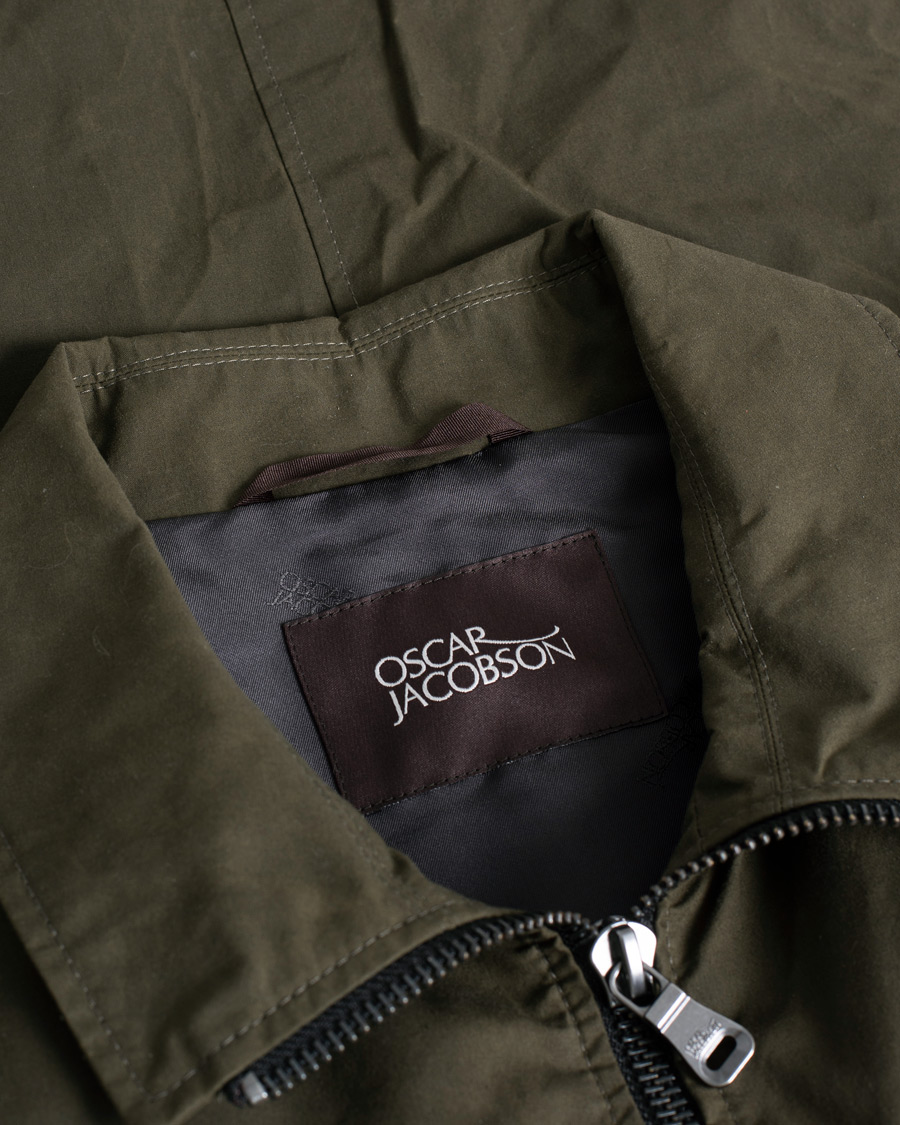 Hombres | Abrigos y chaquetas | Pre-owned | Oscar Jacobson Balder Waxed Field Jacket Dark Green