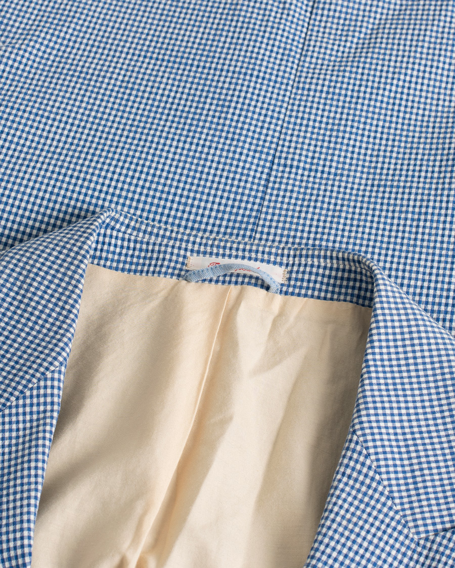 Hombres | Blazers | Pre-owned | Gant Rugger The Hopsack Seersucker Checked Blazer Blue 50