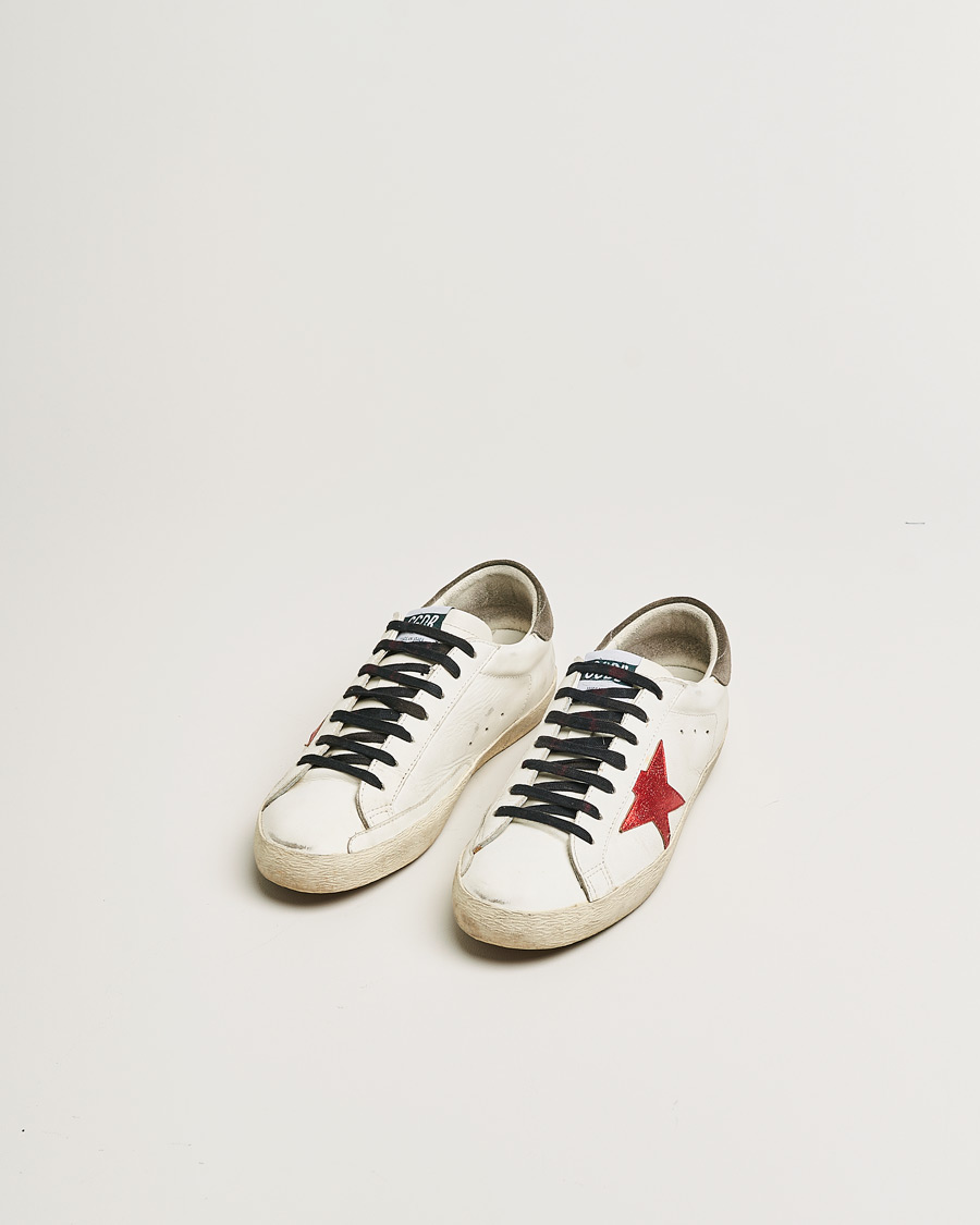 Hombres | Golden Goose Deluxe Brand Super-Star Sneakers White/Red | Pre-owned | Golden Goose Deluxe Brand Super-Star Sneakers White/Red