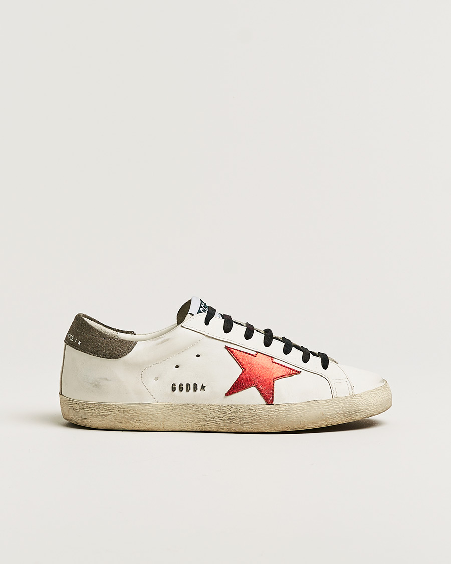 Hombres | Golden Goose Deluxe Brand Super-Star Sneakers White/Red | Pre-owned | Golden Goose Deluxe Brand Super-Star Sneakers White/Red