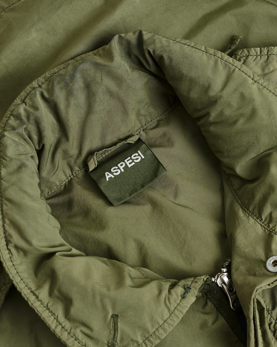 Hombres | Aspesi Giubotto Garment Dyed Field Jacket Army Green | Pre-owned | Aspesi Giubotto Garment Dyed Field Jacket Army Green