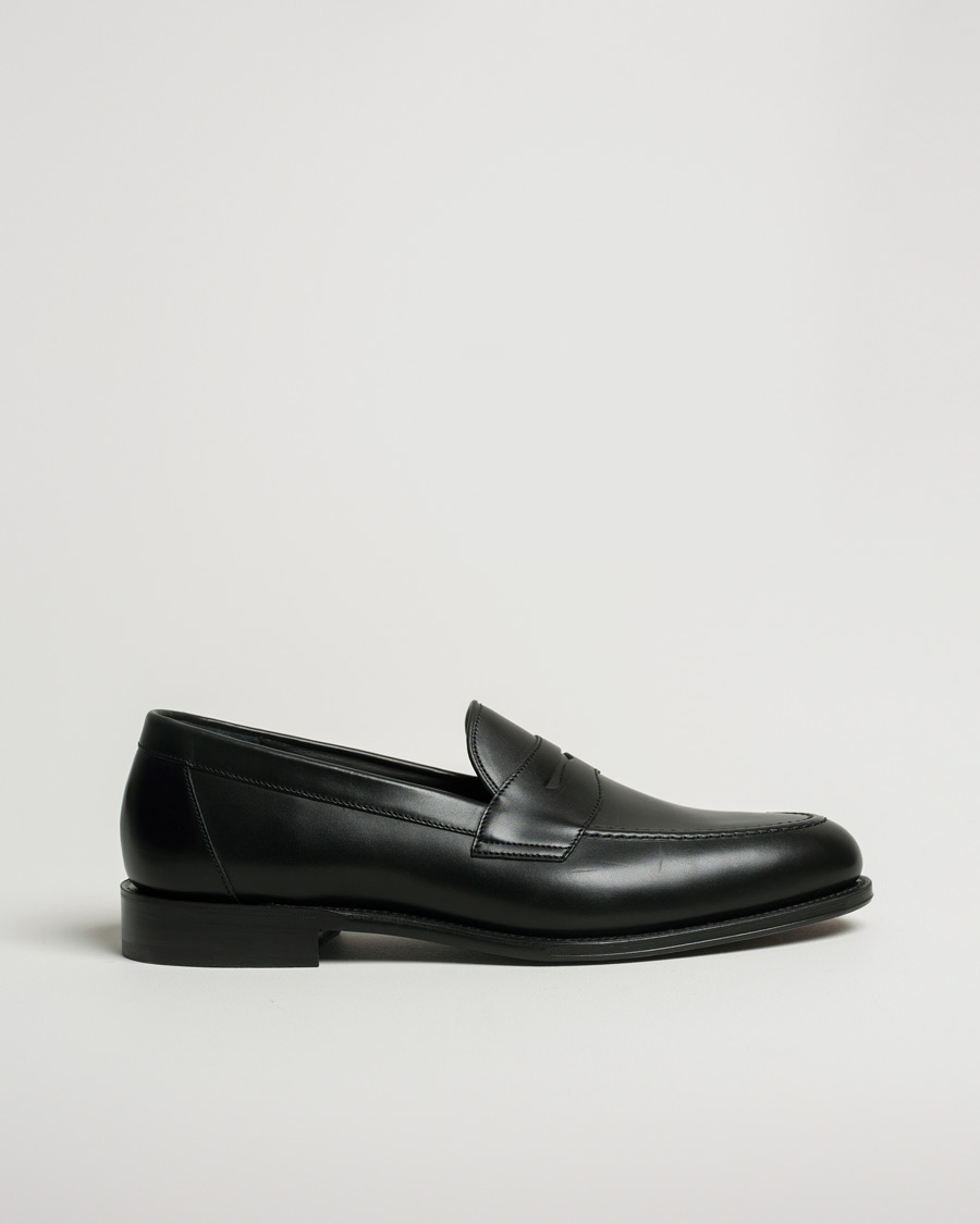 Hombres | Loake 1880 Hornbeam Eco Penny Loafer Black | Pre-owned | Loake 1880 Hornbeam Eco Penny Loafer Black