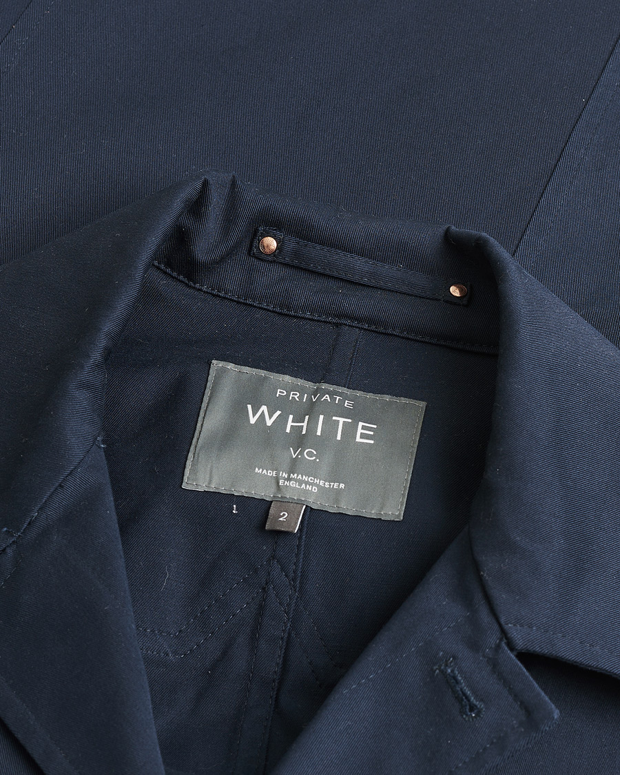Hombres | Pre-owned Camisas | Pre-owned | Private White V.C. Cotton Overshirt Navy 2 - XS